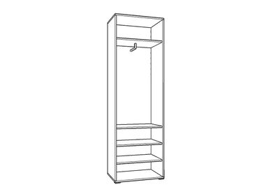 Myra White Gloss and Oak Effect Mirrored Narrow Wardrobe with Four Shelves - UK Luxury Furniture